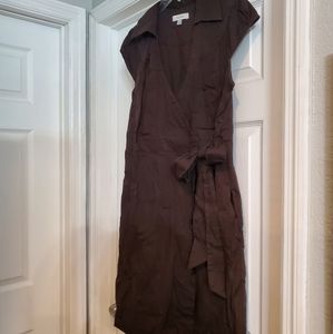 Brown wrap dress